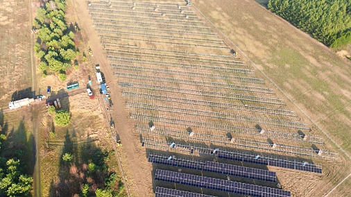 Large scale solar farm development for renewable electricity generation